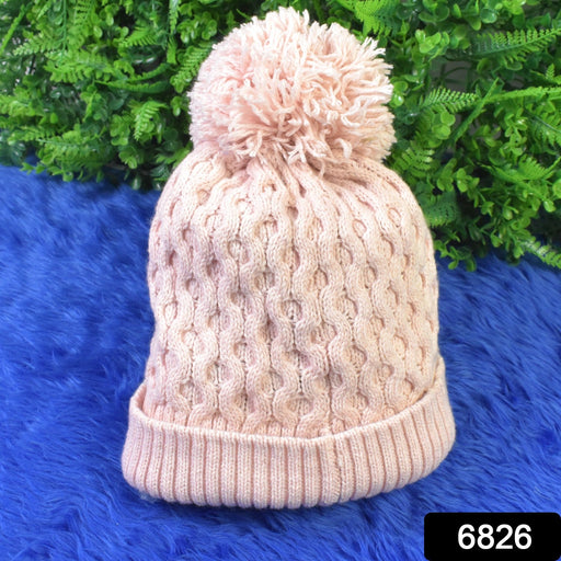 Soft Winter Cap, Woolen Inside Fur Beanie Cap (1 Pc / Mix Design & Color) by Your Brand