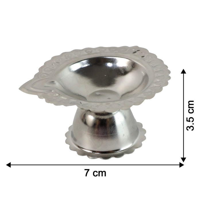 Stainless Steel Traditional Puja Diya Stand (1 Pc) by Your Brand