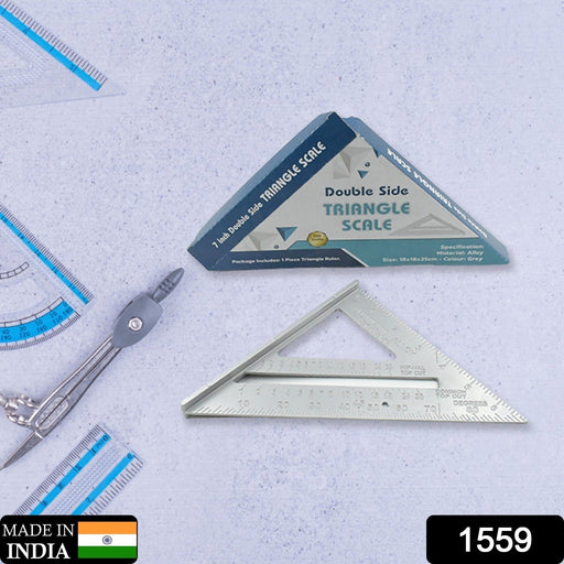 Double-Sided 45° Triangle Ruler – 7-Inch Aluminum Alloy Rafter Square for Home Use by Your Brand