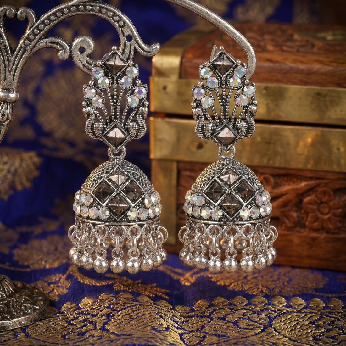 Royal Oxidised Jhumka Earrings Collection dealdekho.in