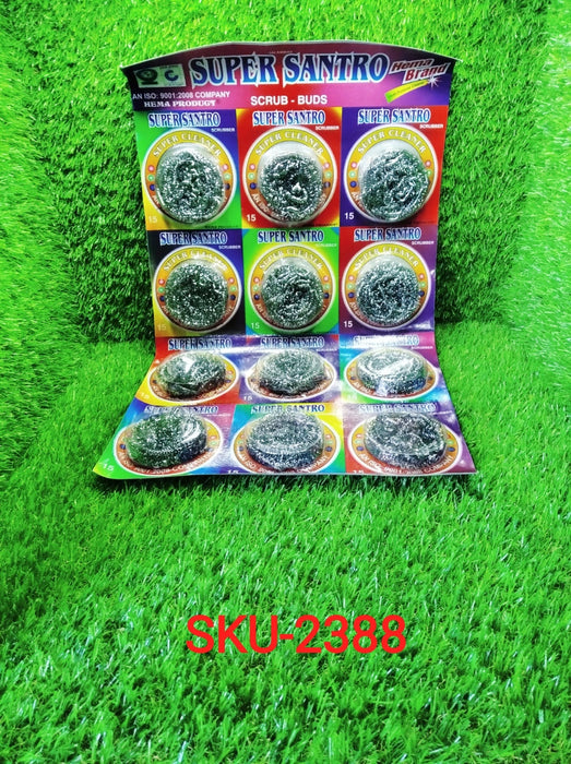 Round Shape Stainless Steel Ball Scrubber (Pack of 12) by Your Brand