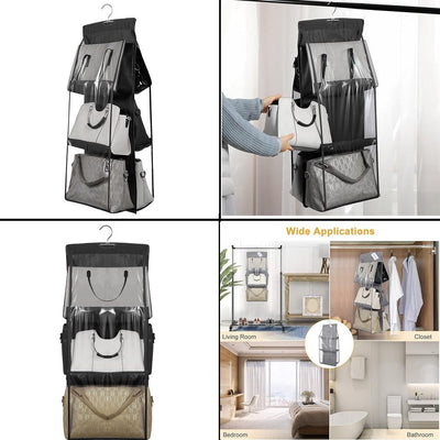 Foldable Handbag Storage 6 Pocket Organizer for home