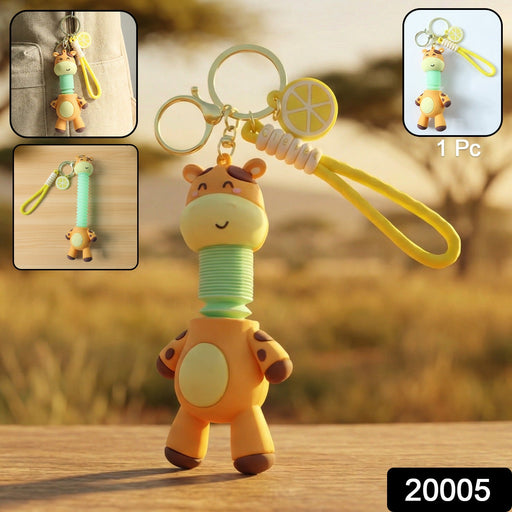 Cute Giraffe Cartoon Keychain (1 Pc) by Your Brand