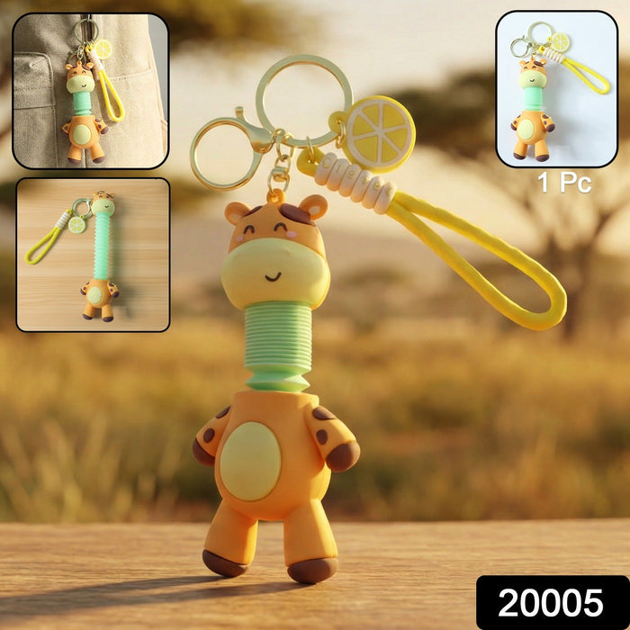 Cute Giraffe Cartoon Keychain (1 Pc) by Your Brand