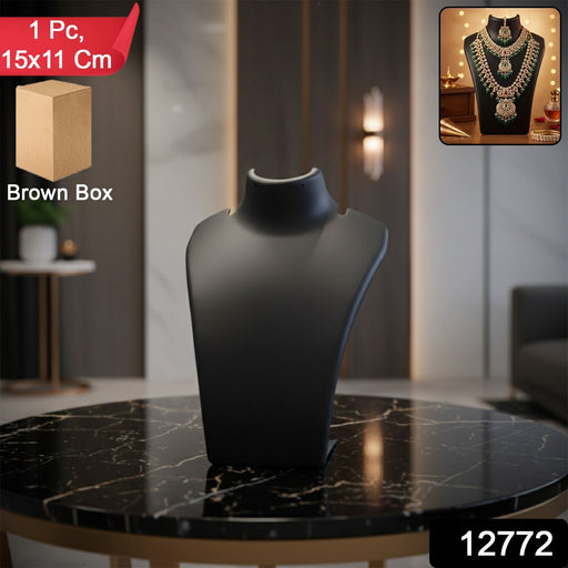 Premium Black Necklace Display Stand Mannequin Bust (1 Pc / 15x11 Cm) by Your Brand