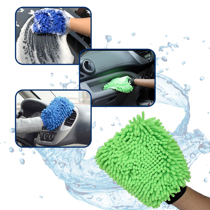 Microfiber Wash and Dust Chenille Mitt Cleaning Gloves by Your Brand