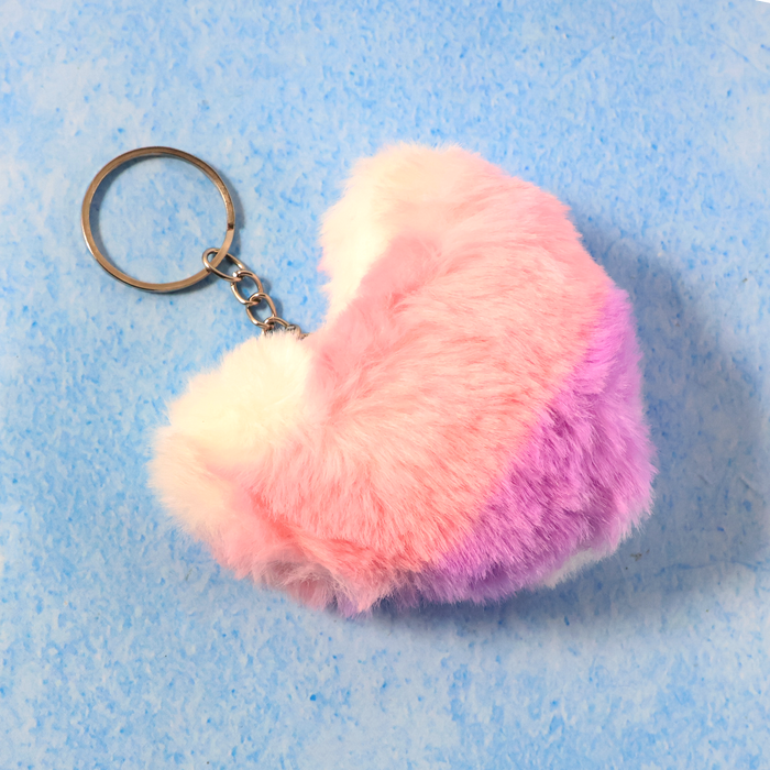 Soft Plush Cute Heart Keychain - 1 Pc by Your Brand