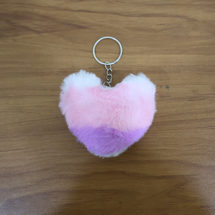 Soft Plush Cute Heart Keychain - 1 Pc by Your Brand
