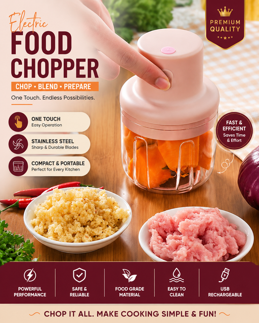 dealdekho.in Electric Mini Garlic Chopper: Hassle-Free Food Prep for Every Kitchen - Kitchen Slicers Home & Kitchen