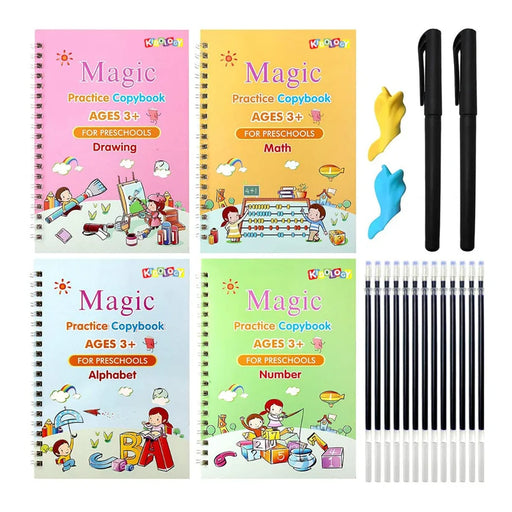 4485 Magic Practice Copybook Set: Elevate Your Child's Writing Skills with Fun and Reusable Practice - Notebooks & Notepads Magic Kits