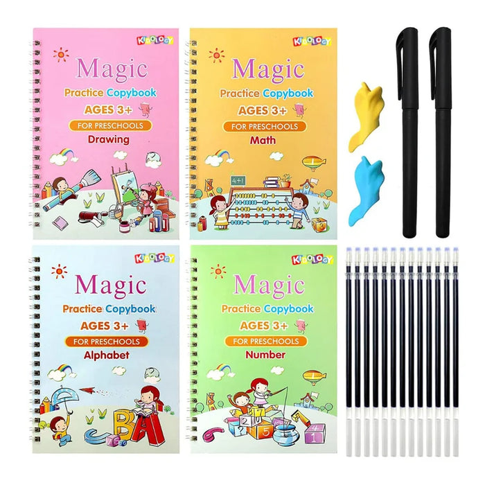 4485 Magic Practice Copybook Set: Elevate Your Child's Writing Skills with Fun and Reusable Practice - Notebooks & Notepads Magic Kits