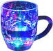 LED glass cup with rainbow color-changing light.