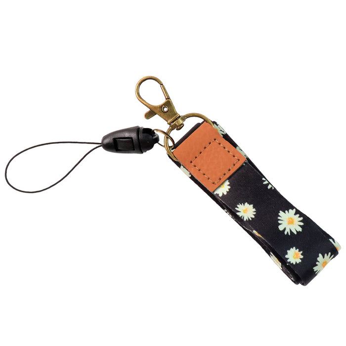 Floral Print Neck Lanyard Strap with Clip Hook & Mobile String (1 Pc) by Your Brand