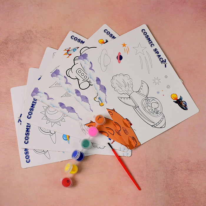 Cosmic Space Theme Kids Painting and Coloring Kit by Your Brand