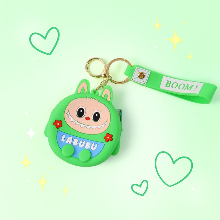 Cute Cartoon Character Coin Pouch with Keychain & Wrist Strap by Your Brand