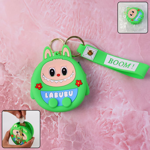 Cute Cartoon Character Coin Pouch with Keychain & Wrist Strap by Your Brand