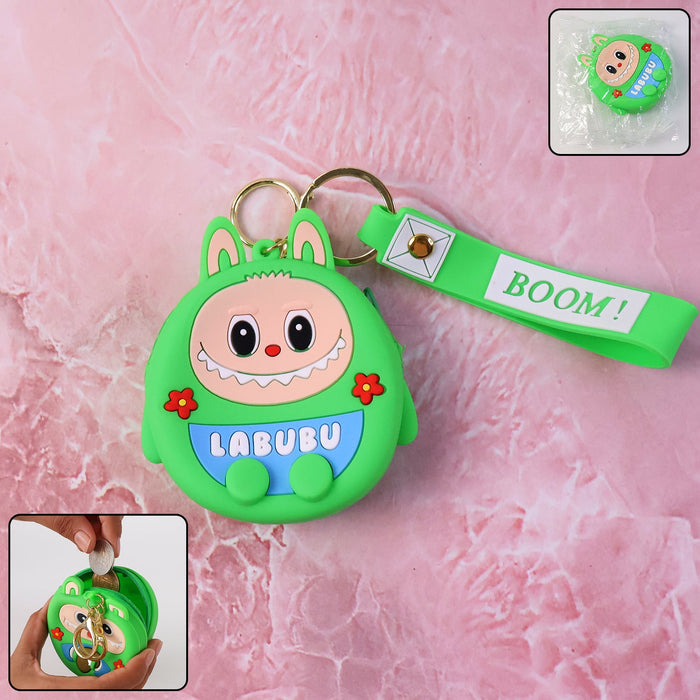 Cute Cartoon Character Coin Pouch with Keychain & Wrist Strap by Your Brand