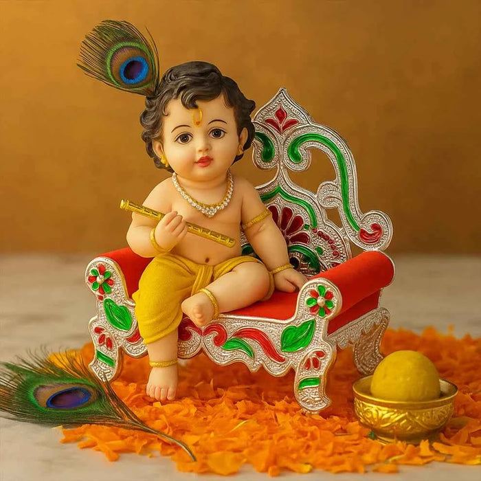 Elegant Krishna Ji Throne – Laddu Gopal Singhasan for Divine Decor