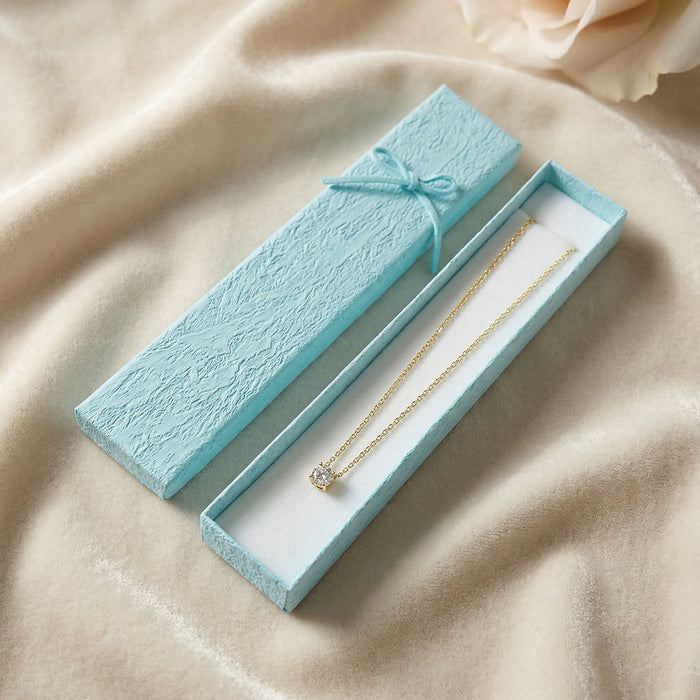 Premium Long Rectangular Jewelry Gift Box with Elegant Ribbon (1 Pc) by Your Brand