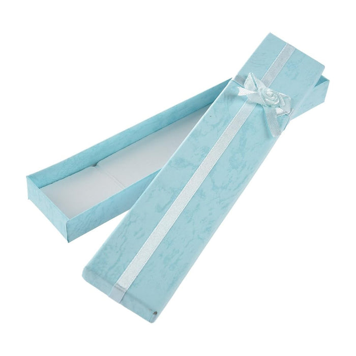 Premium Long Rectangular Jewelry Gift Box with Elegant Ribbon (1 Pc) by Your Brand