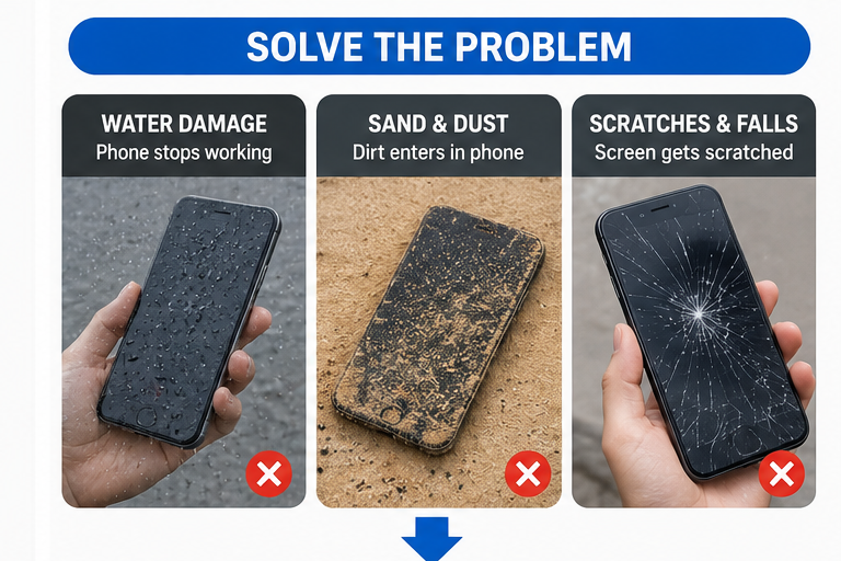 Waterproof Mobile Pouch Cover (Pack of 5)