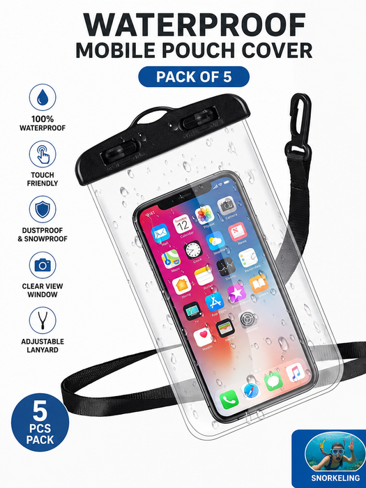 Waterproof Mobile Pouch Cover (Pack of 5)