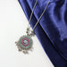 Antique Silver-Tone Oxidized Floral Mandala Pendant Necklace (1 Pc) by Your Brand