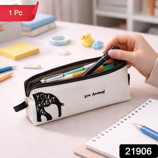 Stylish Canvas Pencil Pouch (1 Pc) by Your Brand