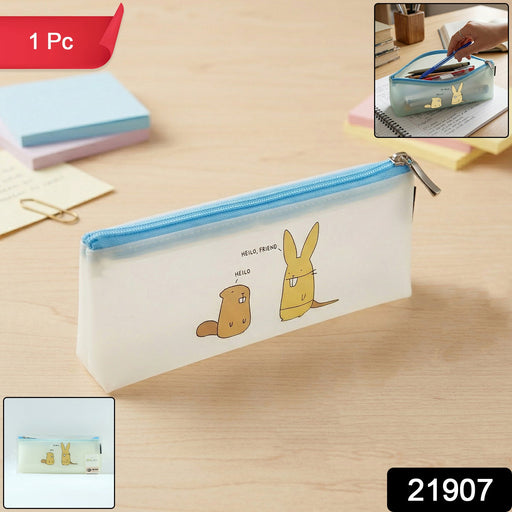 Cute Cartoon Transparent Pencil Pouch (1 Pc) by Your Brand