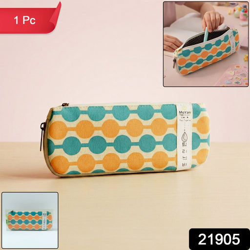 Stylish Multi-Color Geometric Printed Pencil Pouch (1 Pc) by Your Brand
