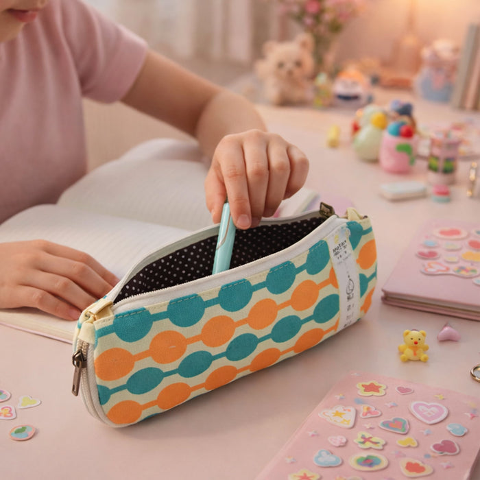 Stylish Multi-Color Geometric Printed Pencil Pouch (1 Pc) by Your Brand