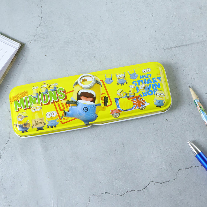 Cartoon -Themed Metal Pencil Box with Cute Design (1 Pc, Mix Design) by Your Brand