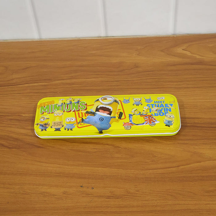 Cartoon -Themed Metal Pencil Box with Cute Design (1 Pc, Mix Design) by Your Brand