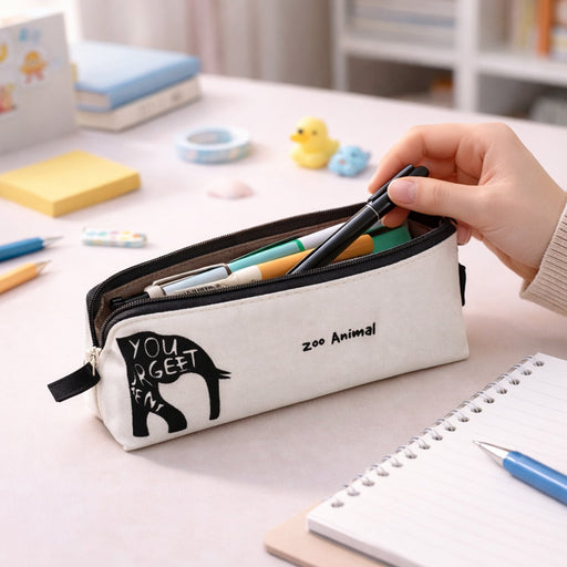 Stylish Canvas Pencil Pouch (1 Pc) by Your Brand