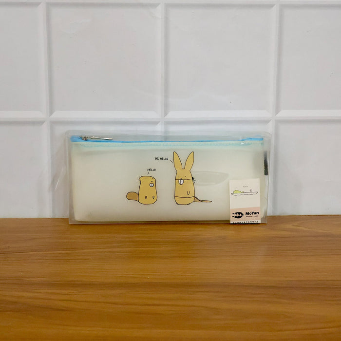 Cute Cartoon Transparent Pencil Pouch (1 Pc) by Your Brand
