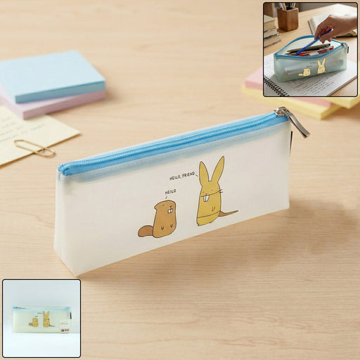 Cute Cartoon Transparent Pencil Pouch (1 Pc) by Your Brand