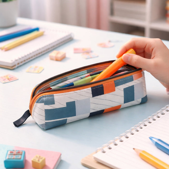 Designer Fabric Zipper Pencil Pouch (1 Pc) by Your Brand