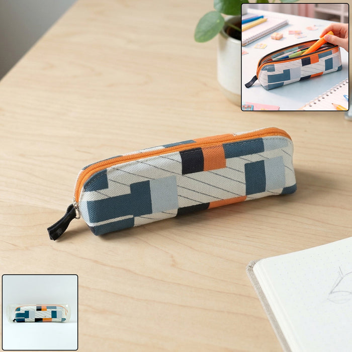 Designer Fabric Zipper Pencil Pouch (1 Pc) by Your Brand
