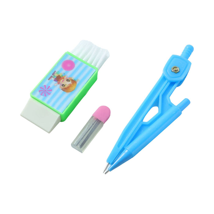 Premium Kids Plastic Drawing Compass Geometry Set (1 Set) by Your Brand