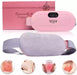 Pink portable massage heating belt with LCD display for back pain relief; reusable heat wrap.