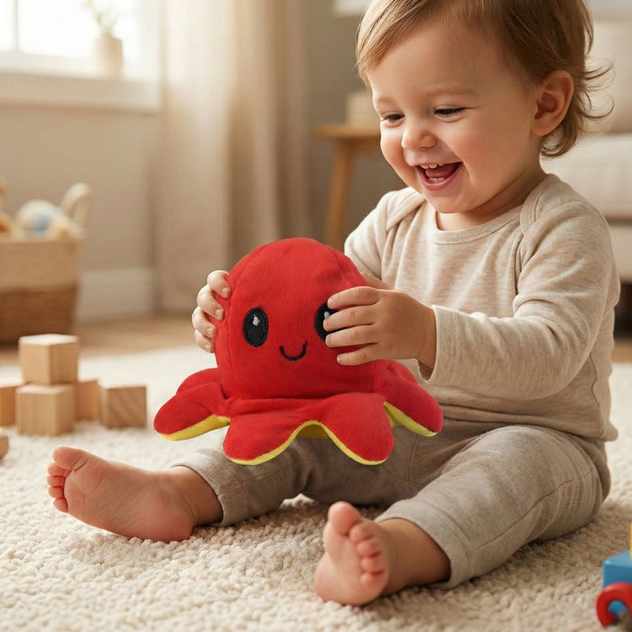 Reversible Octopus Mini Plush Toy (1 Pc) by Your Brand