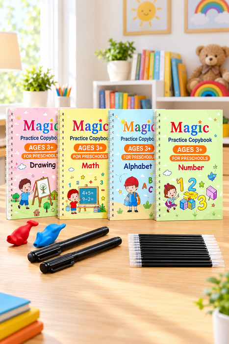 4485 Magic Practice Copybook Set: Elevate Your Child's Writing Skills with Fun and Reusable Practice - Notebooks & Notepads Magic Kits