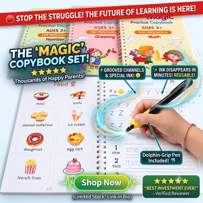 4485 Magic Practice Copybook Set With 4 Books And 10 Refills - Notebooks & Notepads Magic Kits
