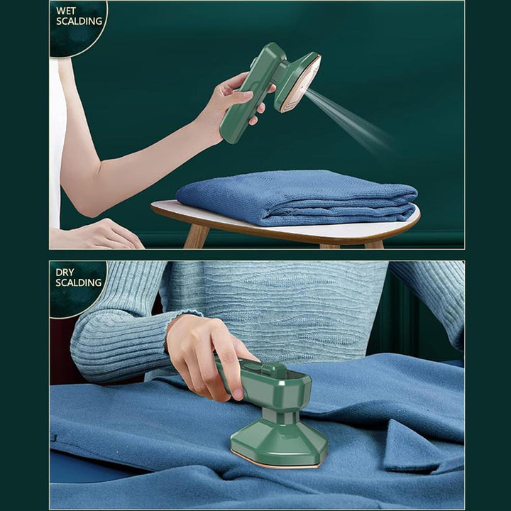Portable Micro Steam Iron, Green Iron Handheld Garment Steamer Dropdash