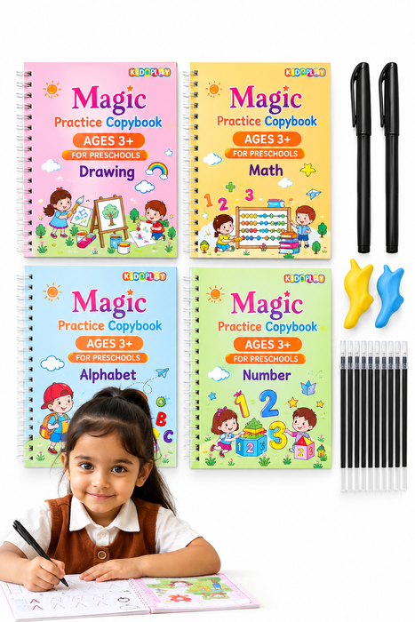 4485 Magic Practice Copybook Set: Elevate Your Child's Writing Skills with Fun and Reusable Practice - Notebooks & Notepads Magic Kits