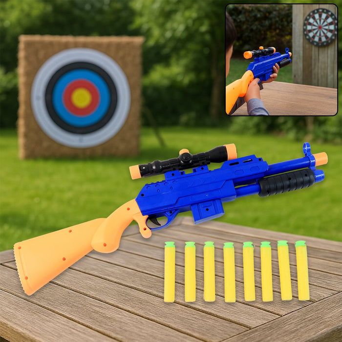 Shot Air Gun Toy with Scope and 8 Soft Foam Bullets Set by Your Brand
