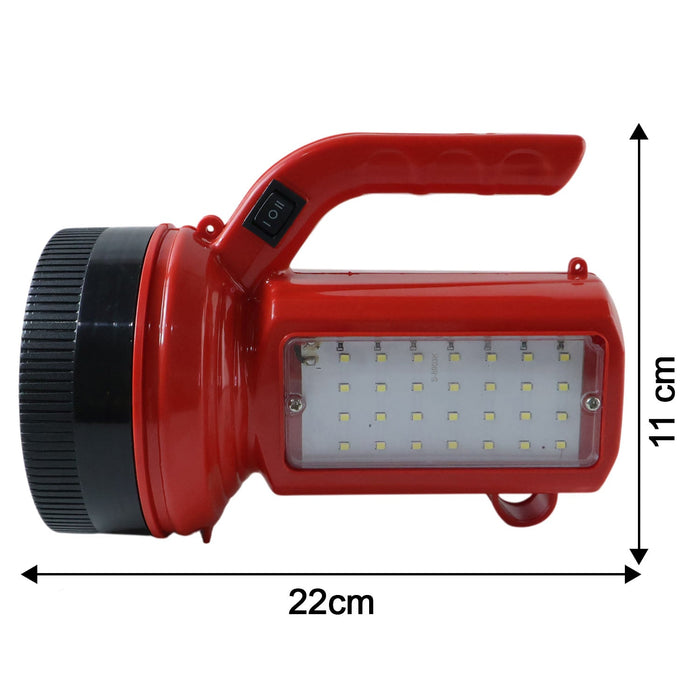 OMEGA 200W High Power LED Laser Torch Light with Side Emergency Light Panel (1 Pc)