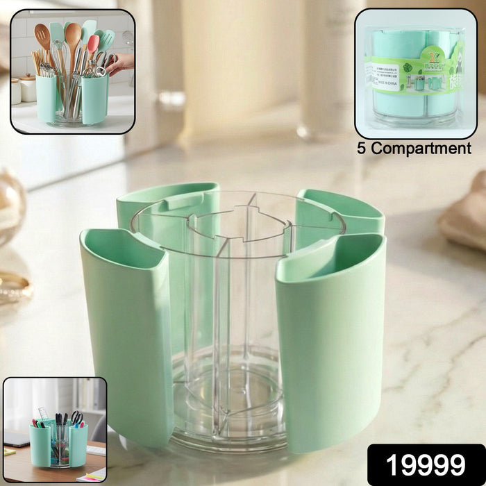 Multipurpose 5 Compartment Rotating Pen Holder (1 Pc) by Your Brand