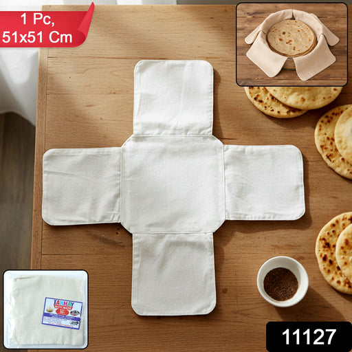 Pure Cotton Roti Mate Cloth, Round roti Cover (51 × 51 Cm, 1 Pc) by Your Brand