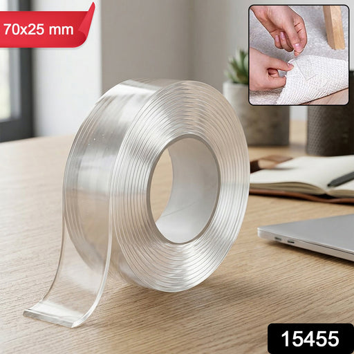 Heavy Duty Transparent Double Sided Nano Adhesive Tape 70x25mm 1 Pc by Your Brand